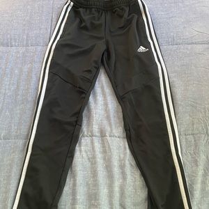 Junior Black and White Adidas Joggers Size Medium